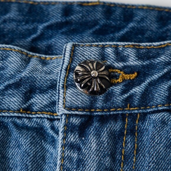 Chrome Hearts Classic Leather Label Cross Denim Pants - Picture 5 of 9